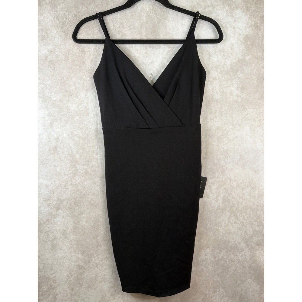 Lulus Dress "So Good" ‎ Womens Small Black Bodycon Strappy Cage Back V-Neck Mini